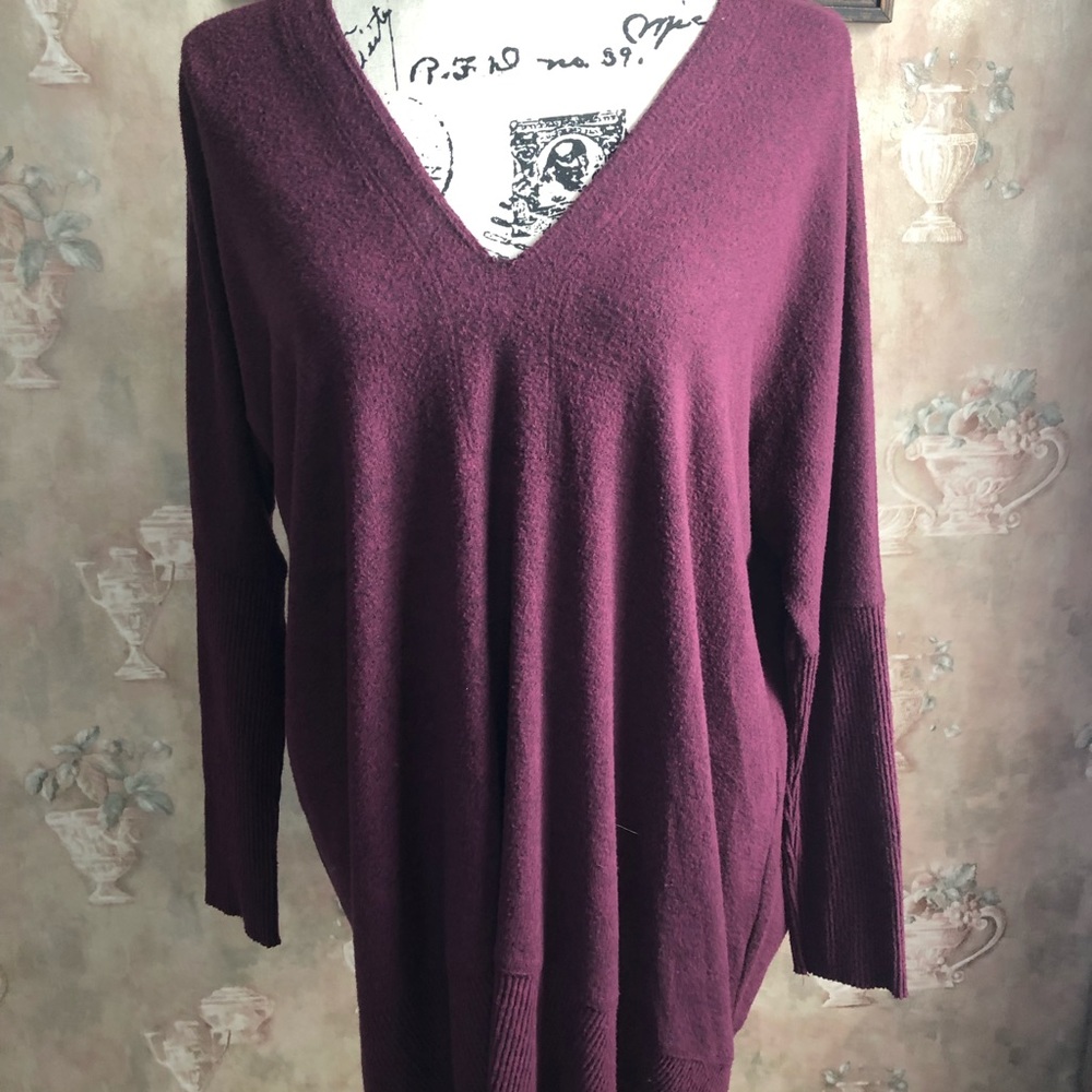 NWT THE BOYFRIEND V NECK HI LO DISTRESSED SWEATER - Picture 3 of 7